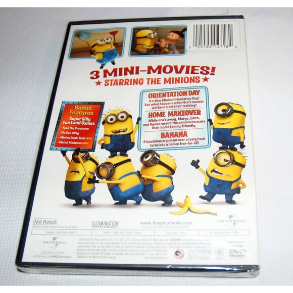 Despicable Me Presents Minion Madness: 3 Mini-Movies (DVD, 2011) NEW In Wrapper - Picture 2 of 2